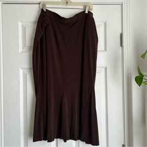 Vintage Cato brown stretch midi skirt size 22/24w